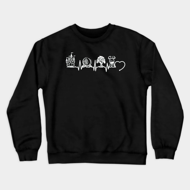 Four theme parks heartbeat Crewneck Sweatshirt by LilylaBelle6